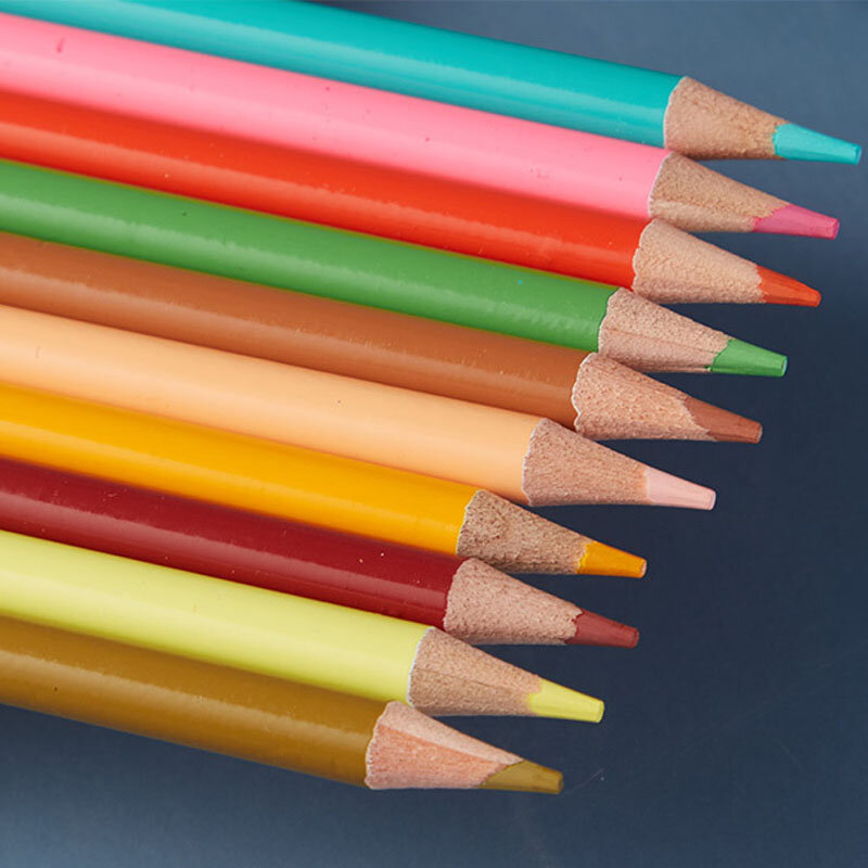 24 profissional solúvel em água conjunto de lápis colorido aquarela desenho lápis de cor de madeira para pintura pintados à mão material escolar