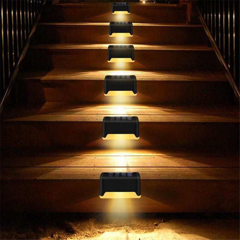 1/4/8/Buah LED Lampu Surya Jalan Tangga Luar Ruangan Tahan Air Lampu Dinding Taman Lanskap Langkah Lampu Dek Balkon Pagar Lampu Surya