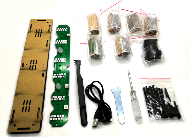 Zirrfa 6 bits rgb cor cheia led brilho tubo digital relógio de mesa kit retro 5v eletrônico diy kit