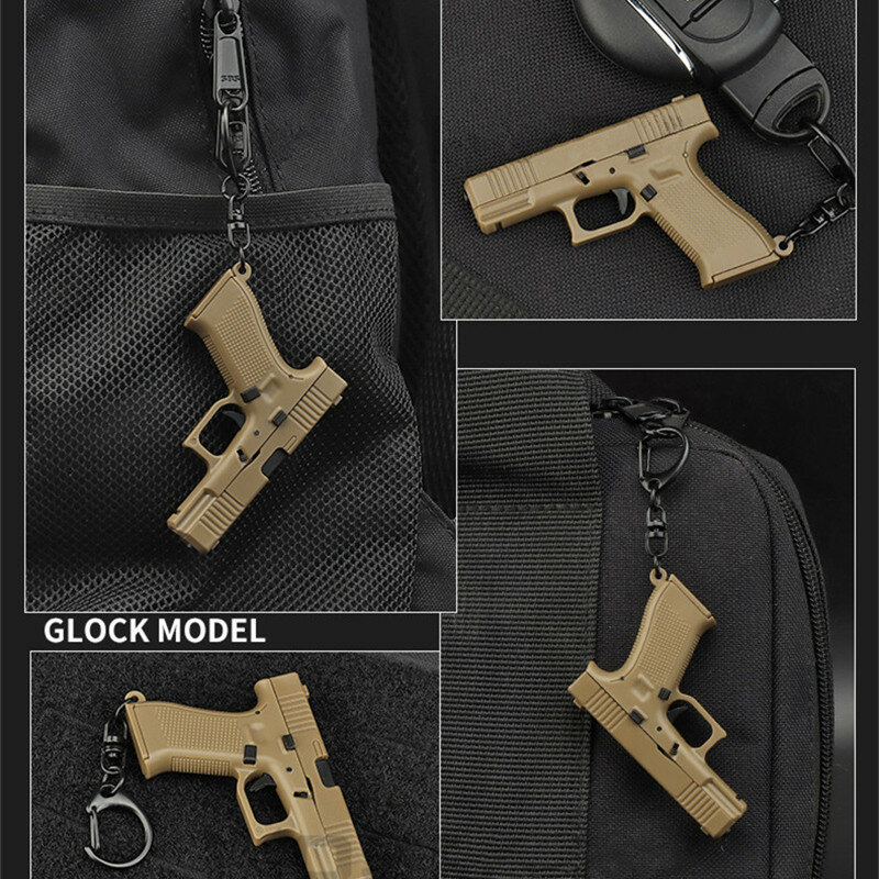 2021 Mini Pistol Shape Tactical Keychain Portable Key Decorations Detachable Glock 45 Gun Weapon Keyring Key Chain Trend Gift