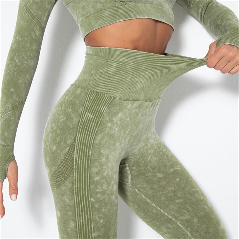 2021 pantaloni da Yoga alla moda pesca Hip Sex asciugatura rapida senza cuciture vita alta allenamento donna Legging Sport donna Fitness Pantalones De Mujer