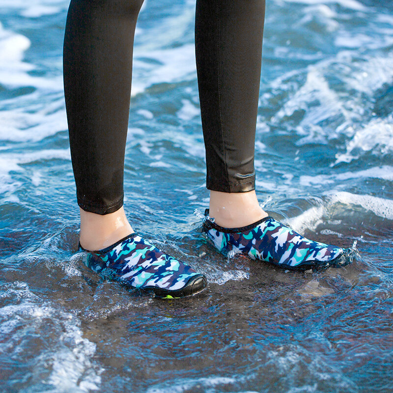 Для влюбленных с камуфляжным принтом синий цвет морской волны; Женская обувь из дышащего материала, без шнуровки; Обувь для занятий йогой, м...