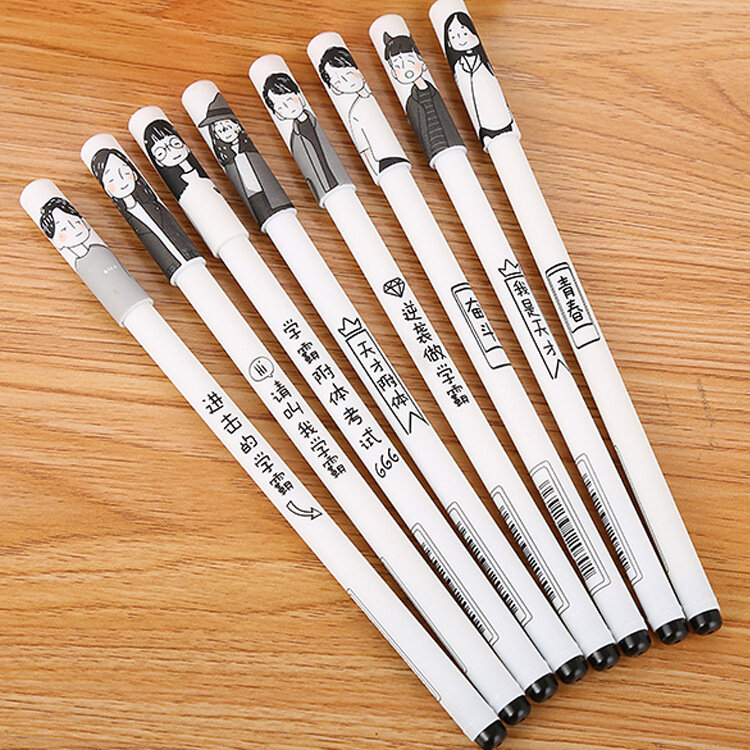 クリエイティブなジェルペン1本セット、文房具、単語付き手描き文字、xuebaジェルペン、学生楽しいライティングペン、署名ペン