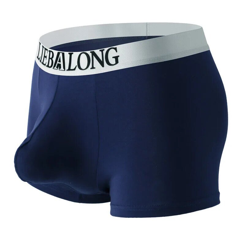 Nova marca de algodão confortável bola bolsa sexy boxer gay roupa interior