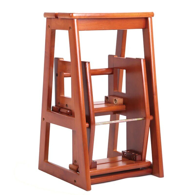 Moderna multi-funcional três-passo biblioteca escada cadeira de cozinha móveis de madeira dobrável cadeira de fezes escada de passo para casa