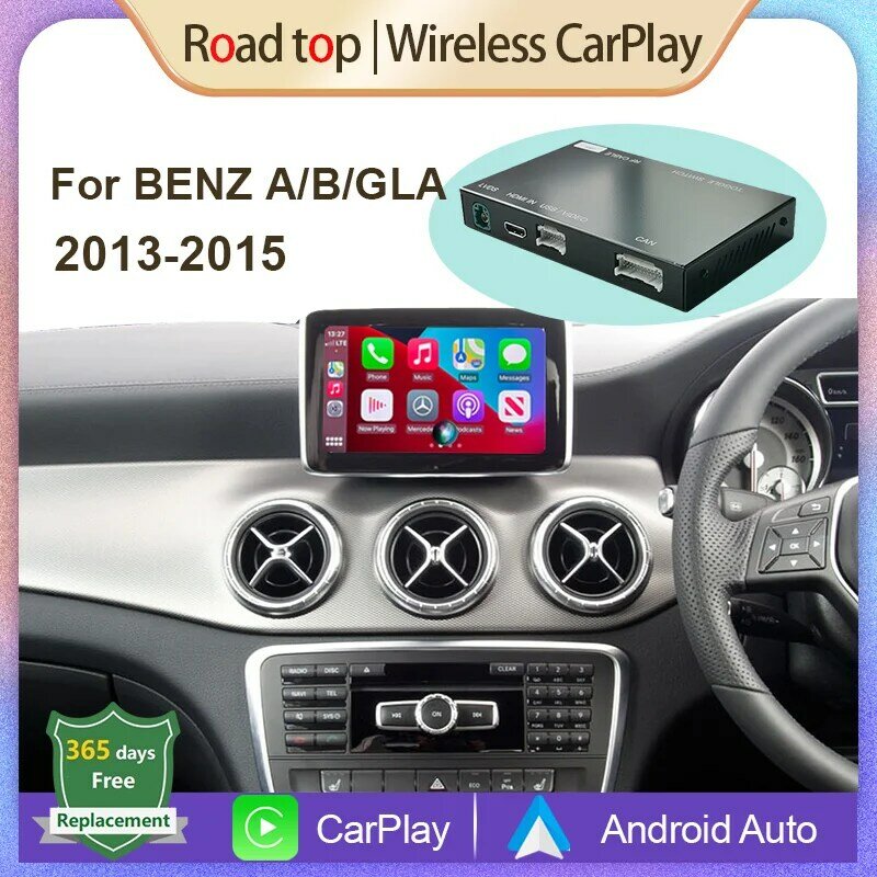 ไร้สาย Apple CarPlay Android อัตโนมัติสำหรับ Mercedes Benz B Class W176 CLA GLA W246 2013-2015พร้อม MirrorLink airPlay กล้องด้านหลัง