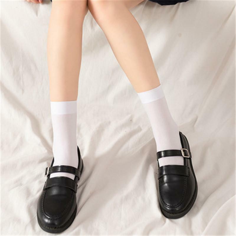 Mulher meias bonito preto branco veludo lolita meias longas cor sólida joelho meias altas moda kawaii cosplay sexy meias de náilon