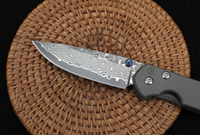 Wysokiej jakości nóż taktyczny składany ze stopu tytanu stal damasceńska Outdoor Camping Security Defense wojskowe kieszonkowe noże