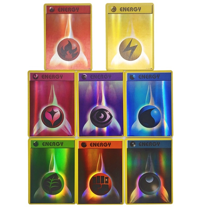 New 20 Pcs Pokemon Card Energy MEGA EX VMAX Shiny  Game Collection Cards Puzzle Children Board Games Toys