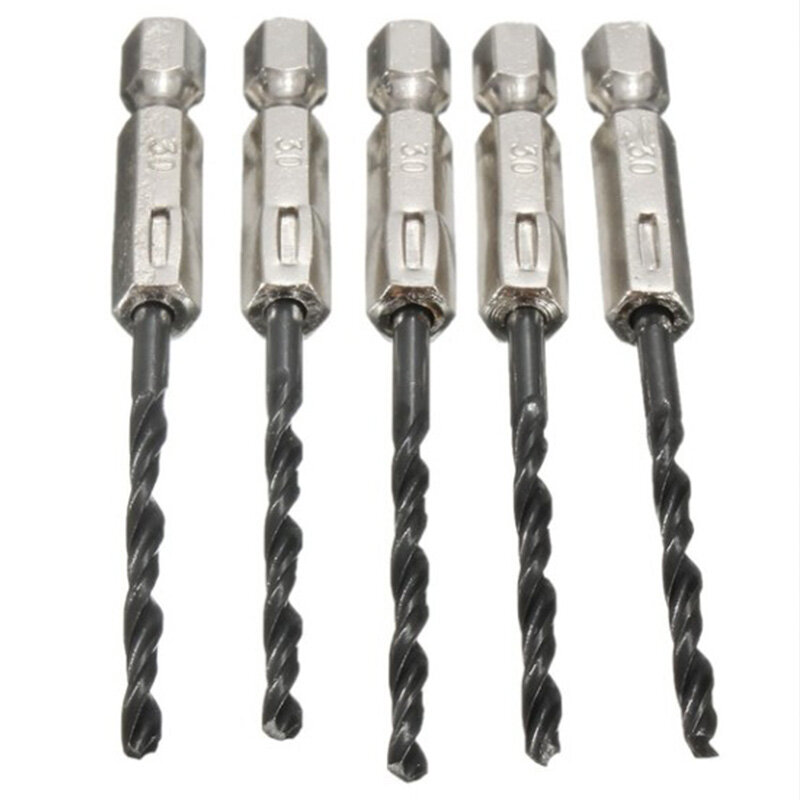 15PC hexagonal black twist drill 3mm4mm5mm high speed steel nitriding drill set with wood and metal holes
