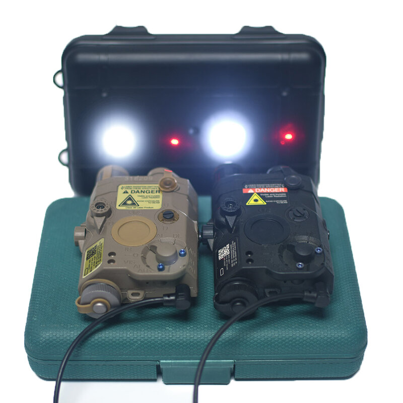 WADSN Airsoft LA-5 PEQ15 Chấm Bi Đỏ IR Laser Tầm Nhìn Chiến Thuật Chùm Tia Kép Một PEQ 15 Quân Sự Vũ Khí Hướng Đạo đèn LED 200Lumes Đèn Pin