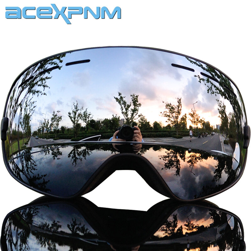 2020 ACEXPNM 스키 고글 남성 여성 스노우 보드 스키 마스크 안경 스키 UV400 스노우 스키 안경 안개 방지 안경
