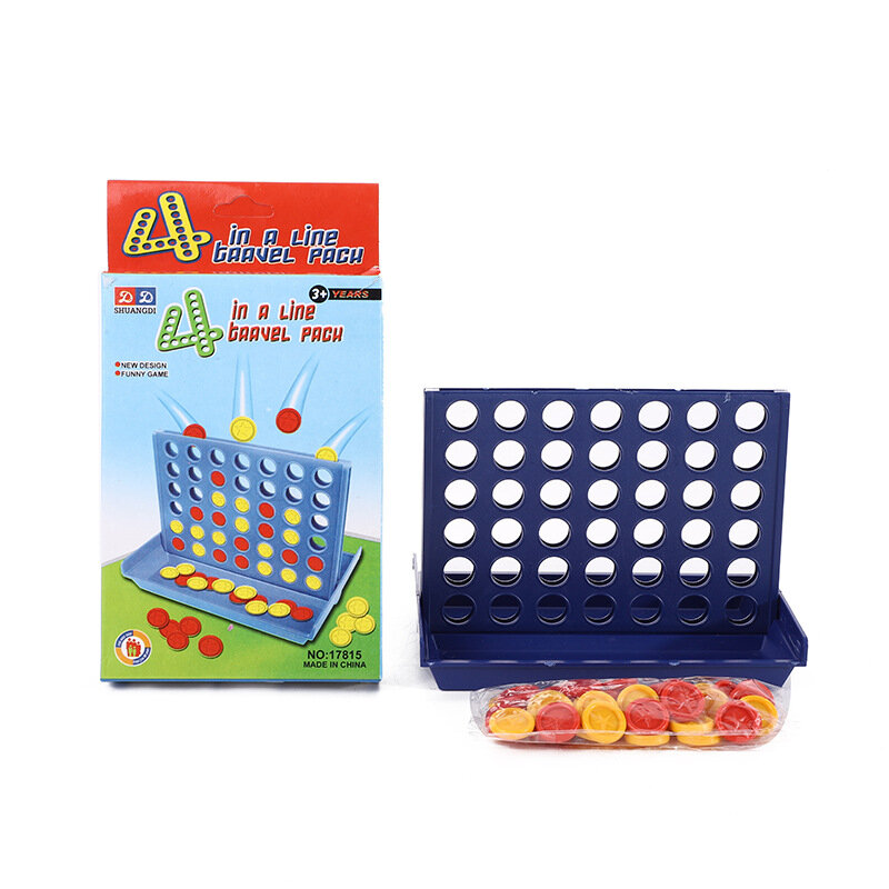 Jogo de tabuleiro 4 em uma linha, brinquedos educacionais dobráveis para crianças