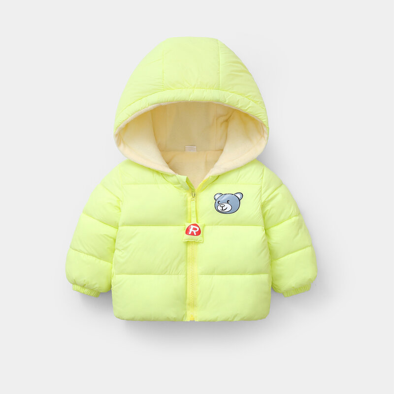 Jaqueta acolchoada infantil com capuz, casaco quente para meninos e meninas roupas de inverno para outono e inverno