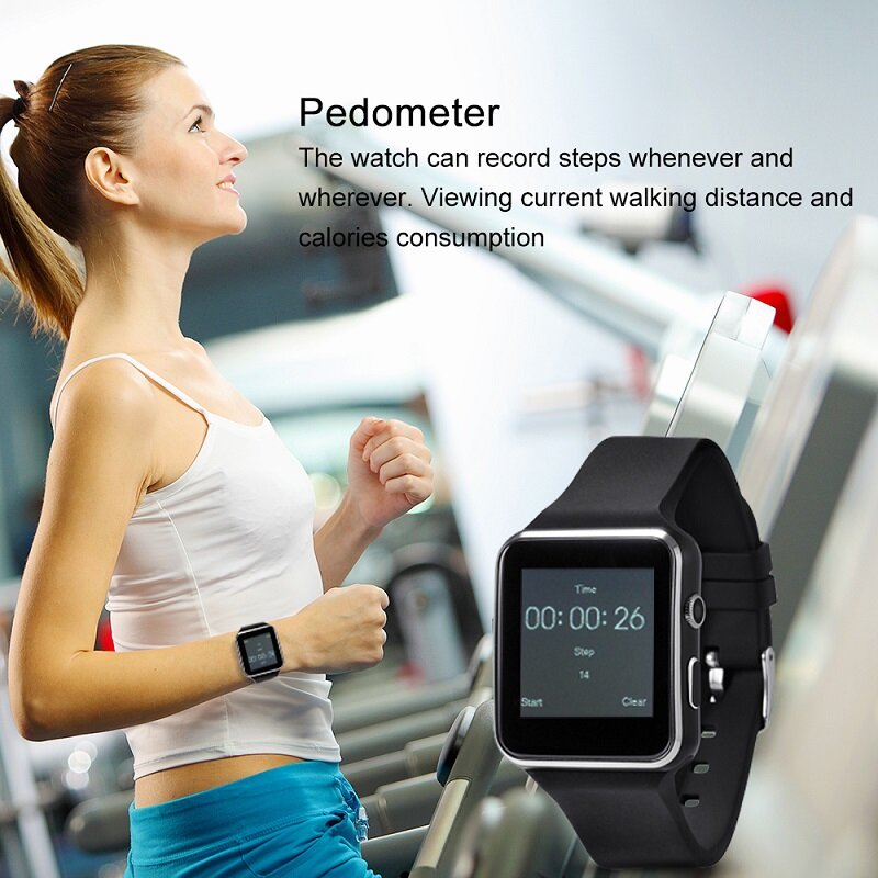 FXM ดิจิตอลนาฬิกาผู้หญิงใหม่มาถึง X6 สมาร์ทนาฬิกาสัมผัสหน้าจอสนับสนุนซิมการ์ด TF บลูทูธ Smartwatch ผู...