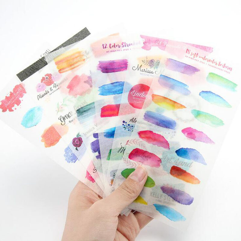 6pc/ Package Heart is still transparent Sticker / Student stationery Pvc Diary Scrapbook Decoration Stationery Gift Stickers