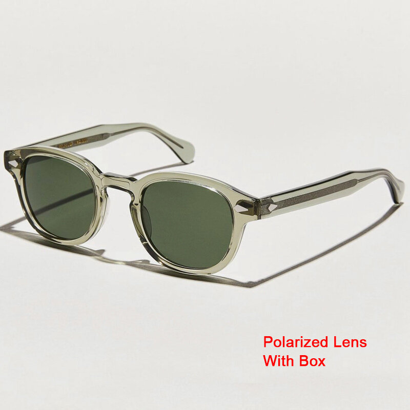 Lemtosh óculos de sol polarizados lente das mulheres dos homens johnny depp óculos de sol marca luxo acetato do vintage quadro qualidade superior