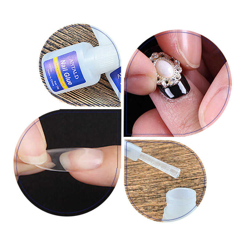 Pegamento para uñas postizas, Gel de diamantes de imitación para manicura, pegamento adhesivo de secado rápido para puntas de uñas postizas, esmalte de gemas, 10g