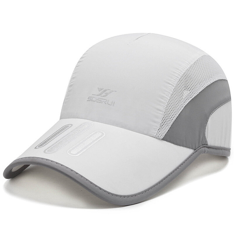 Breathableด่วนแห้งหมวกSunกีฬากลางแจ้งหมวกตาข่ายTruckerหมวกปรับขนาดสำหรับวิ่ง