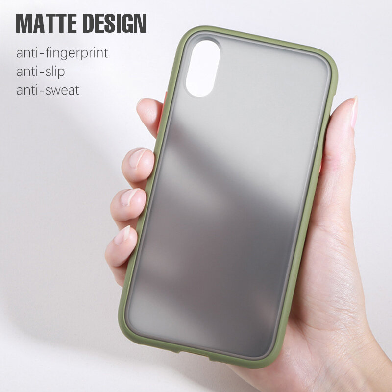 Color Frame Transparent Matte Phone Case For Xiaomi Redmi CC9 CC9E Mi A3 Lite Note 6 7 7S 7A 8 8A 8T K20 K30 9 9T 10T Pro Cover
