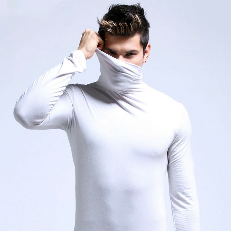 Новая модная Модальная футболка с длинным рукавом для мужчин, однотонные весенние повседневные мужские футболки, высококачественные мужск...