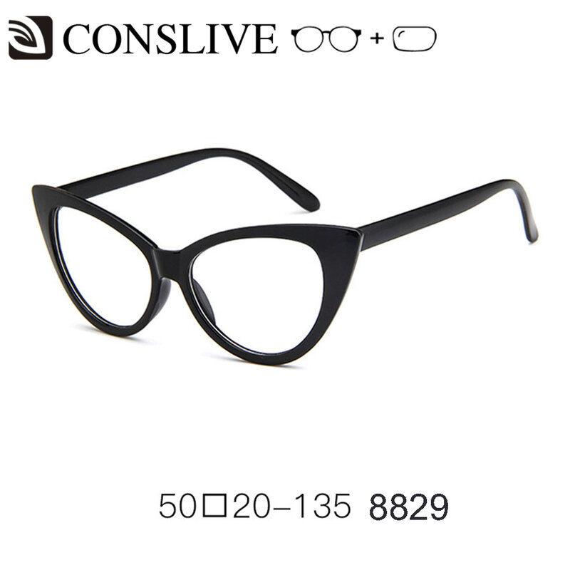 نظارة طبية عين القطة للنساء ، عدسات بصرية للسيدات ، نظارات قطة 8829 (مخصصة فردية)