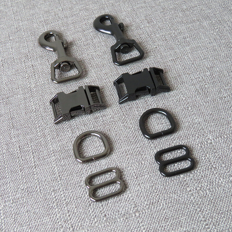 1 Set 15mm 20mm 25mm Metal Straps Slider D Ring Release Belt Buckle Snap Hook Clasp For Pet Dog Collar Leash Sewing Accessories