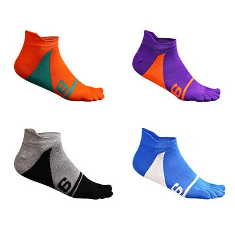 5pairs/lot Cotton Five Finger No Show Socks Mens Sports Breathable Comfortable Shaping Anti Friction Ankle Socks With Toes