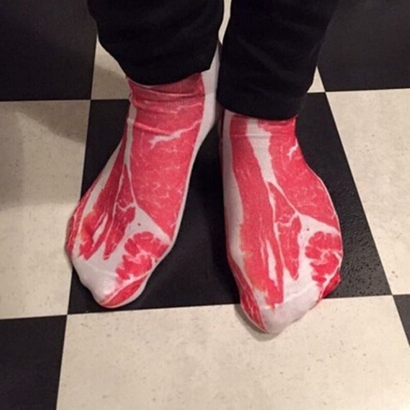 2pcs criativo engraçado meias unisex streaky porco impressão meias respirável elástico baixo corte curto tornozelo meias femininas calcetines mujer