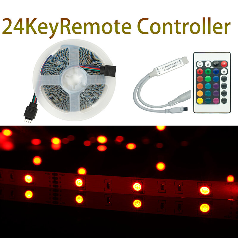 Tira de luces LED Flexible de 5V para decoración de TV nocturna, cinta de diodo de retroiluminación para pantalla de escritorio, 1M, 2M, 3M, 4M, 5M