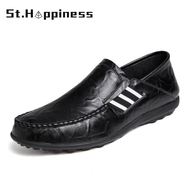 2021 Summer New Men Casual Shoes Luxury Brand Genuine Leather Loafers Moccasins Men Shoes Fashion Slip On Driving Shoes Big Size