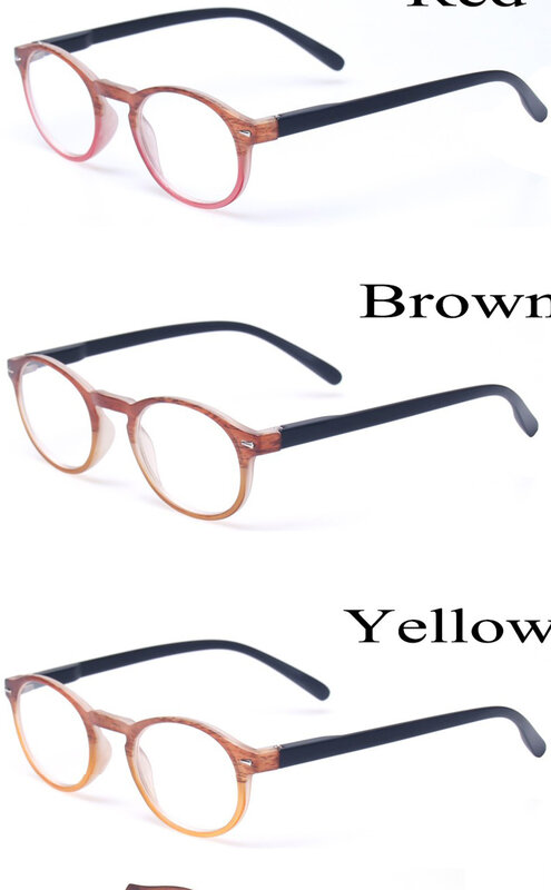 Boncamor 3 Pak Kacamata Baca Musim Semi Engsel Kacamata Pembaca HD Bingkai Cermin Butiran Kayu Bundar Modis Indah Pria Wanita