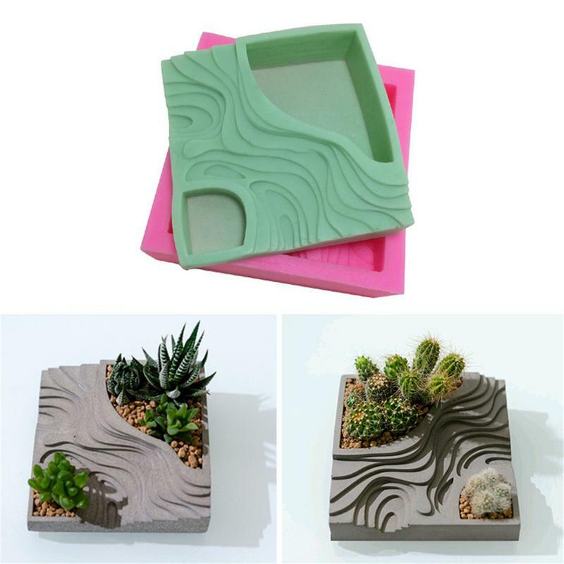 Silicone Cement Mold DIY Clay Planter Flower Pot Cement Vase Mould Craft Handmade Home Decoration Garden Accessory Concrete Mold