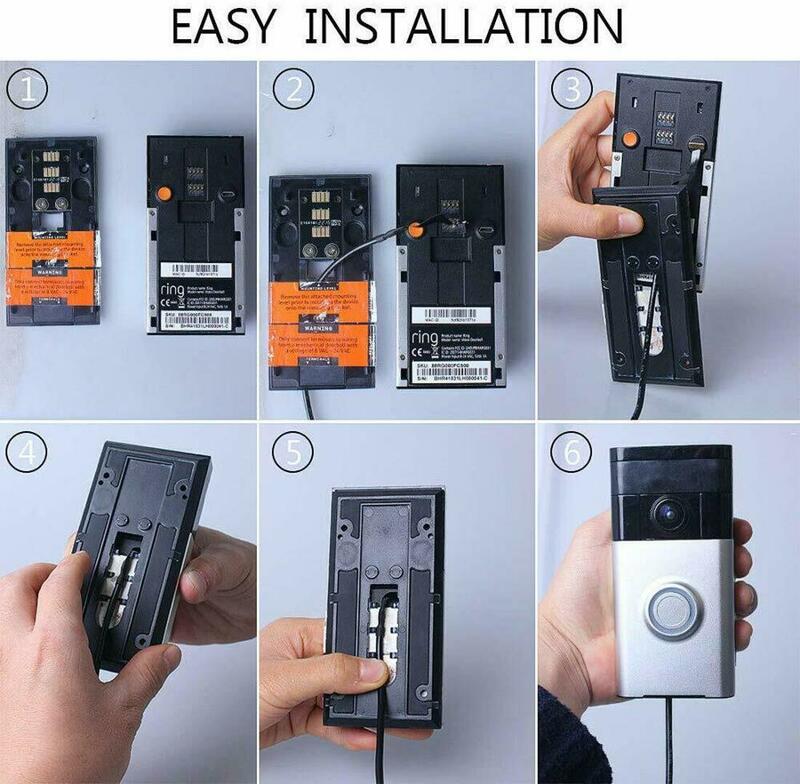 Solar Panel  for Ring video Doorbell 2 Waterproof Charge 5 V 3.2W (Max) Output