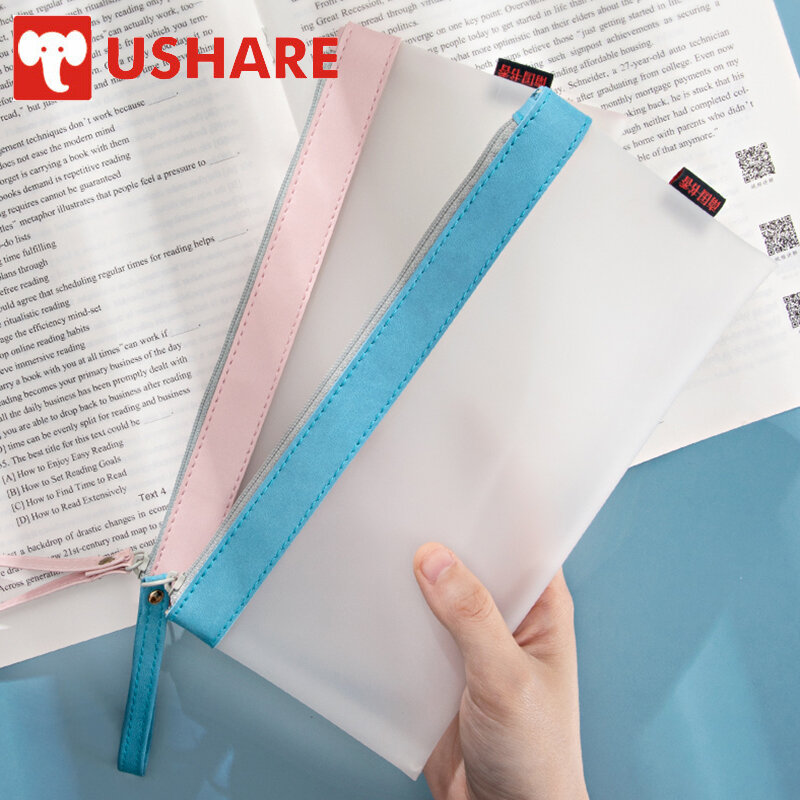 Frosting Pencil Cases Mini Waterproof School Supplies Flexibility File Folder Organizer for Documents a4 Document Bag Storage