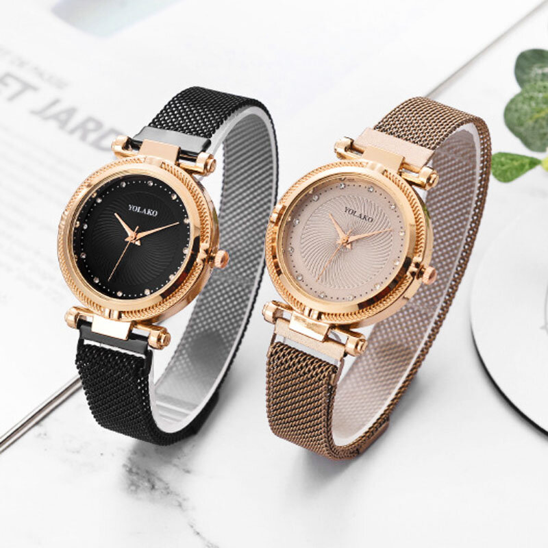 Creative Diamond Dial Vrouwen Horloges Mode Loopback Magneet Gesp Dames Quartz Horloges Eenvoudige Vrouwelijke Horloge Armband Geschenken