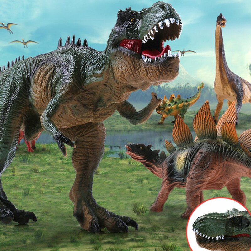 Figurine de dinosaure tyrannosaure, jouet en caoutchouc dur avec son, grand dinosaure du monde jurassique pour garçons