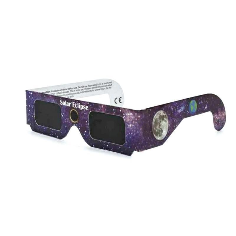 Gafas de papel con marco blanco para el verano, lentes con forma de Eclipse Solar, suministros de playa, accesorios
