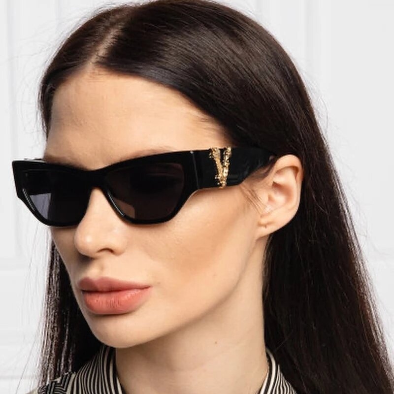 Солнцезащитные очки «кошачий глаз» для мужчин и женщин, Модные Винтажные Роскошные брендовые дизайнерские солнечные очки с белыми линзами ...