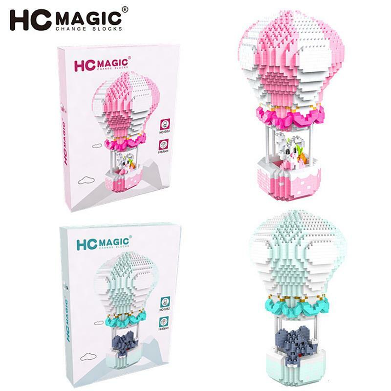 HC Magic Blocks fire balloon Model Mini Building Bricks Cute Cartoon Brinquedos Educational Toys for Children Girls Gifts 1052