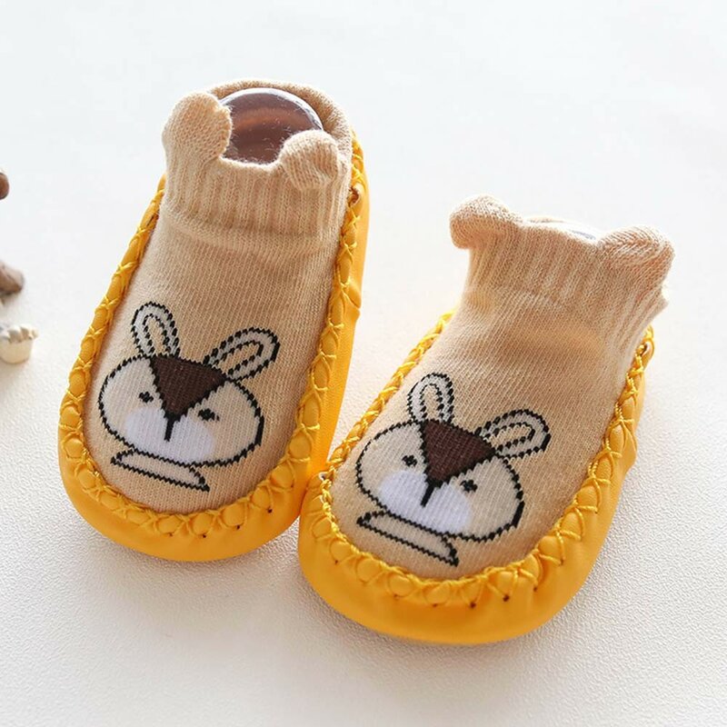 Winter shoes for baby newborn baby girl boy anti-slip warm shoes infant cartoon print socks slipper shoes baby first walkers