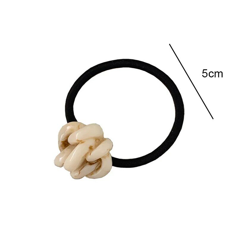 Vintage Colorful Plastic Twisted Hair Rope Geometric Opening Resin Acetic Acid Acrylic Chain Hair Ring Women Scrunchie