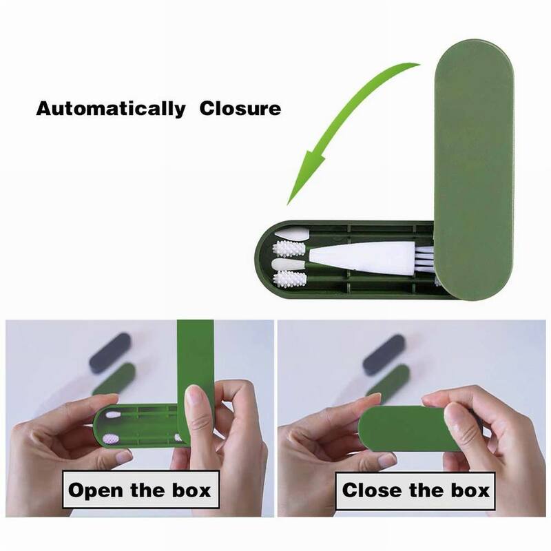 5Pcs/box Reusable Cotton Swab Double-headed Face Ear Cleaning Makeup Cosmetic Removal Portable Silicone Buds Swabs Tool Case