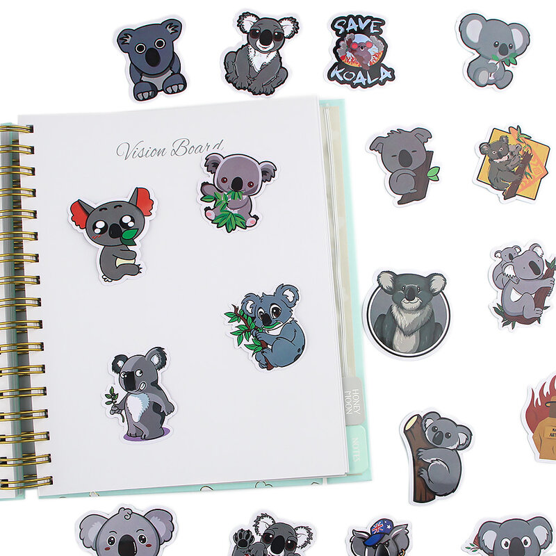 Conjunto 10 BH1024 Blinghero Koala Animais Adesivos 38 Pçs/set Etiquetas Dos Desenhos Animados Laptop Adesivos de Carro Decalque Álbum de Scrapbooking Coleção