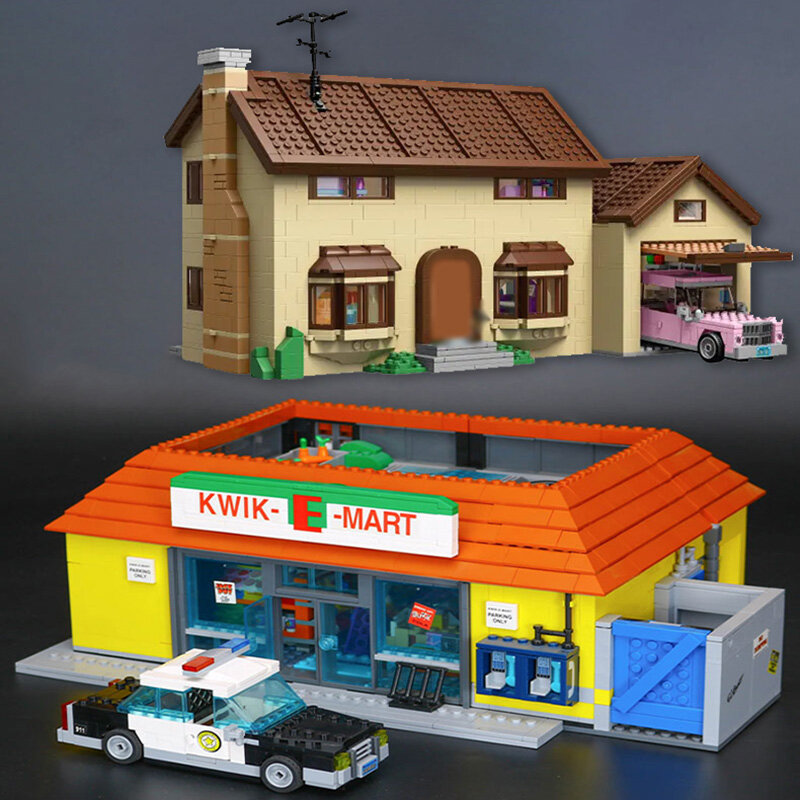 미니 피규어 슈퍼마켓 하우스와 Kwik 전자 마트 빌딩 블록 벽돌 편의점 DIY 장난감 선물 호환 71016 71006