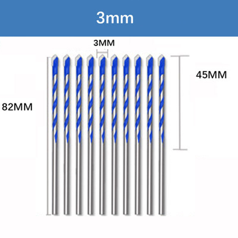 10pcs 3mm 4mm 5mm Multi-functional Glass Drill Bit Triangle Drill Bits For Ceramic Tile Concrete Glass Marble