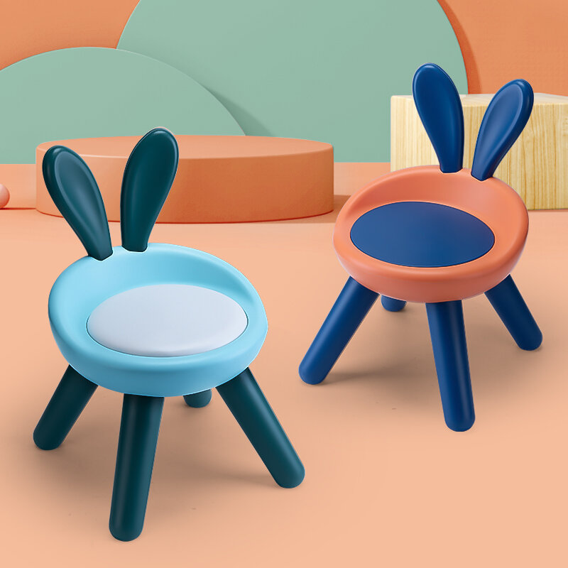 Banqueta coelho bonito volta criativo família jardim de infância bebê não deslizamento cadeira pequena das crianças móveis