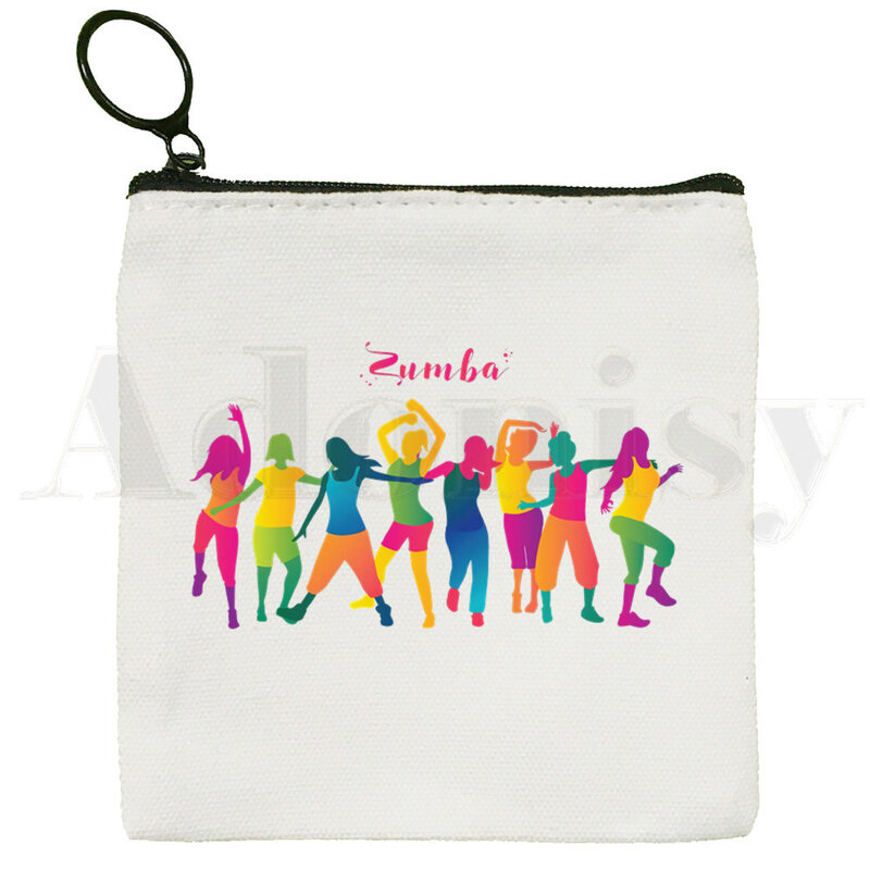 Love Zumba Dance 힙합 하라주쿠 그래픽 패션 동전 지갑 스토리지 작은 가방, 카드 가방 키 가방 코인 클러치 백 지퍼 키 백