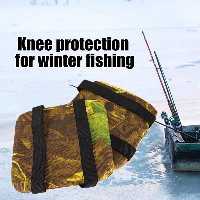 Inverno de pesca no gelo joelheiras térmicas joelheiras aquecedores flexíveis almofadas de inverno protetor grosso macio joelheiras ao ar livre