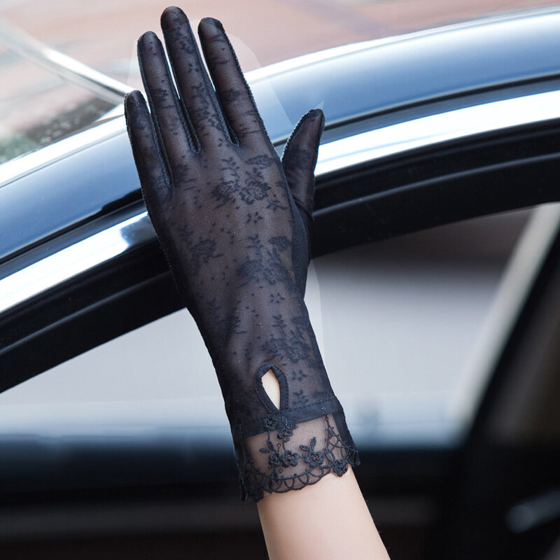 Нескользящие кружевные перчатки с закрытыми пальцами/перчатки от солнца для вождения/перчатки от пота для вождения для женщин и девочек ...